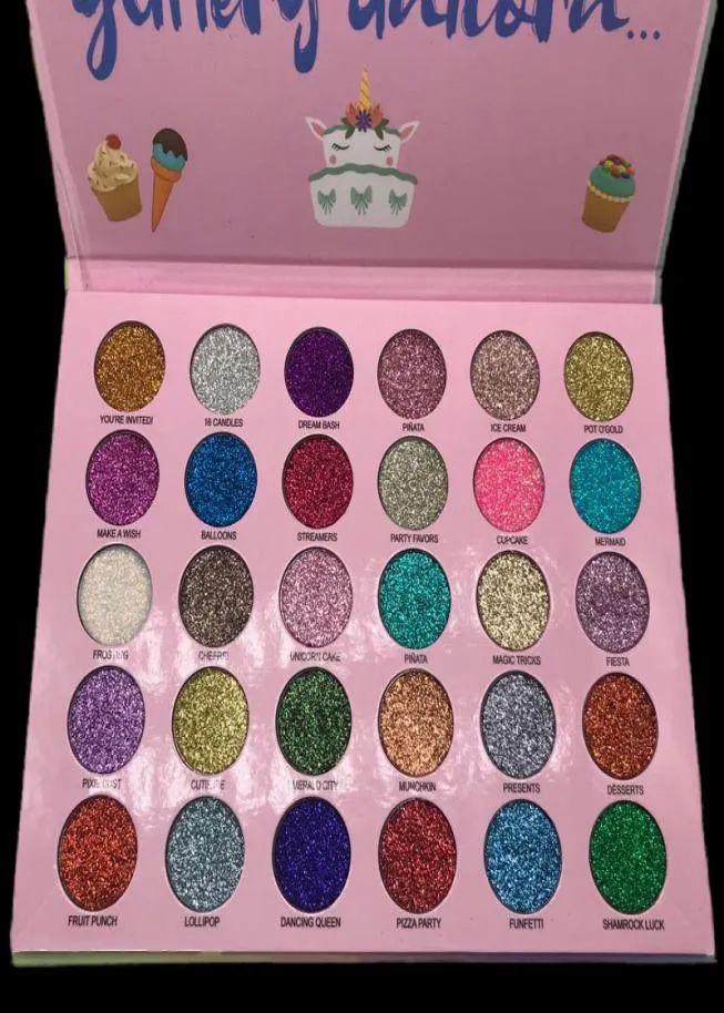 Drop Водонепроницаемые 30 цветов палитра теней для век Happy Unicorn Glitter Party Glitter Gye Puorge Makeup6332786