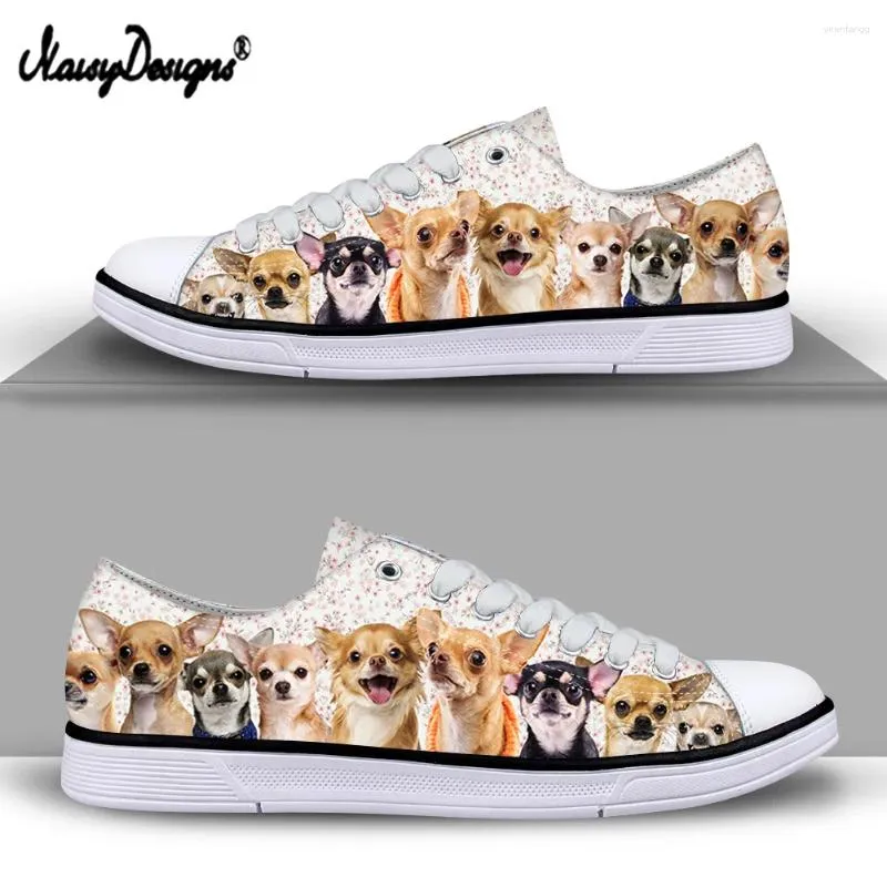 Scarpe casual Noisydesigns Women Animal Sneakers per 2024 Cartoon Chihuahua Stampa ragazze Canvas Sport da donna