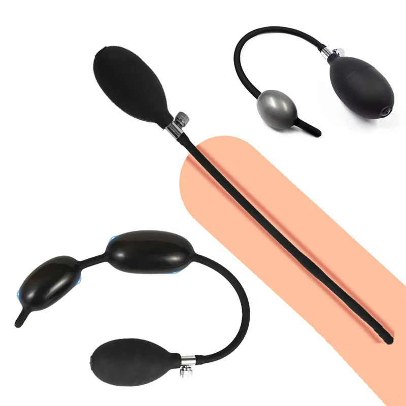 inflatable penis plug Inflatable Butt Plug Anal Sex Toy Prostate Pump Silicone Expandable Dilator