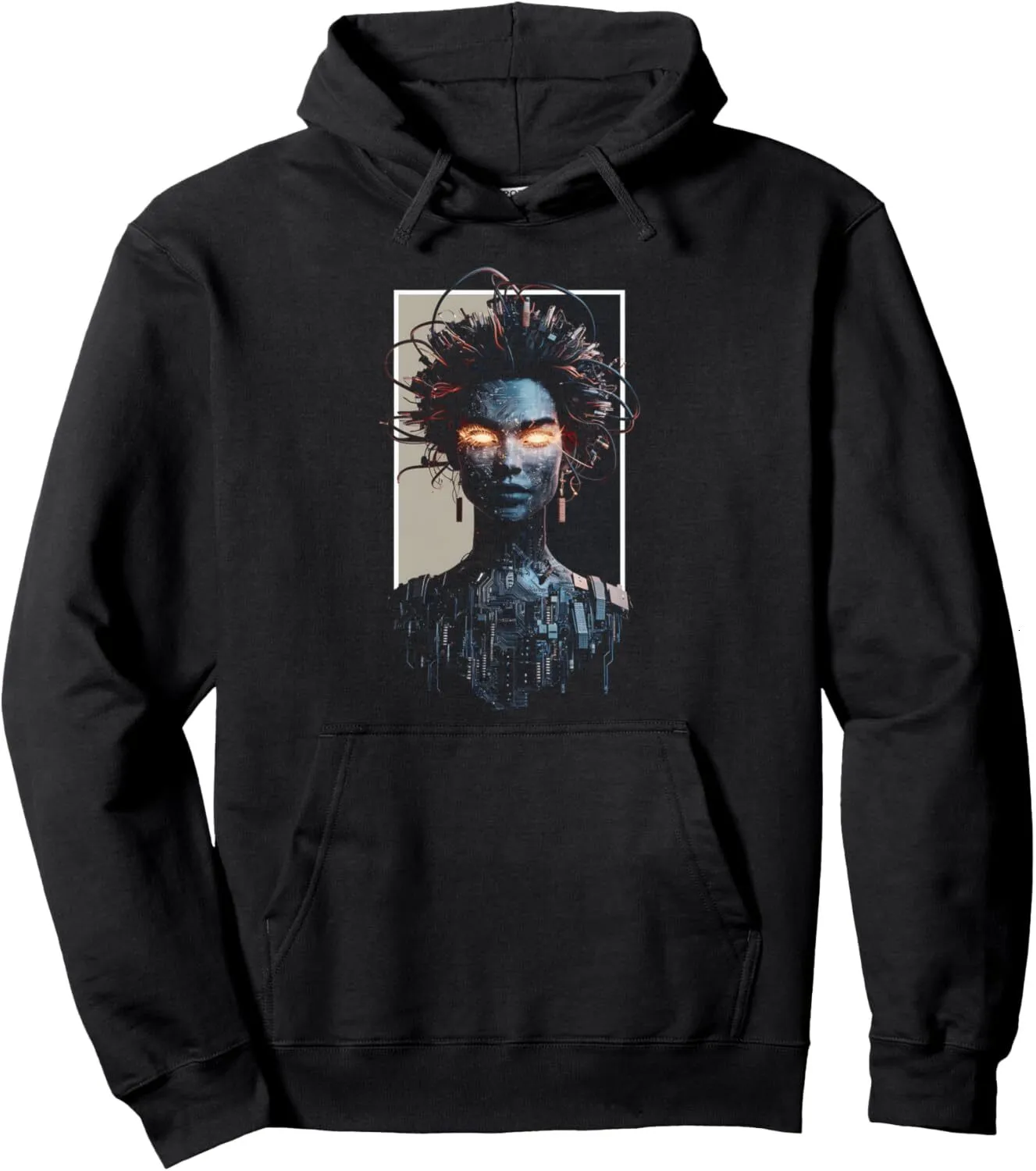 Cool Hoodies: Futuristic Graphic Pullover Hoodie Cyberpunk