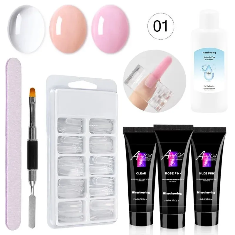 15 ml snelle nagelverlenging gel kleurrijk gebouw kristallen pools voor acryl gel LED Hard Building Gel Nail Art Gel