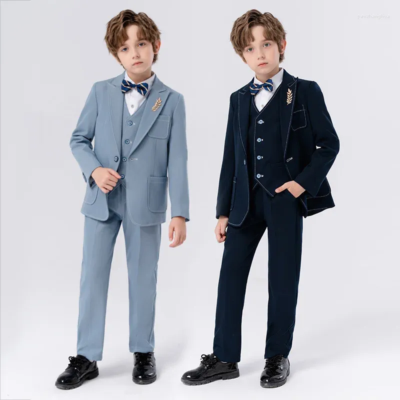 Kleidungssets 2 bis 16 Jahre Jungen Schlanker formaler Anzug Set Kleinkind Smoking für Teen Communion Kleider Kleidung Kinder Hochzeitsringträger Outfit