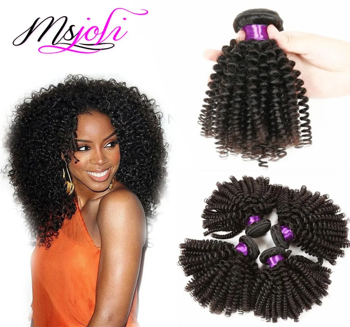 Capelli ricci umani malasi intrecciati estensioni di capelli vergini non trasformati 3pcslot queen peli a doppia trama naturale colore da ms jo4725313