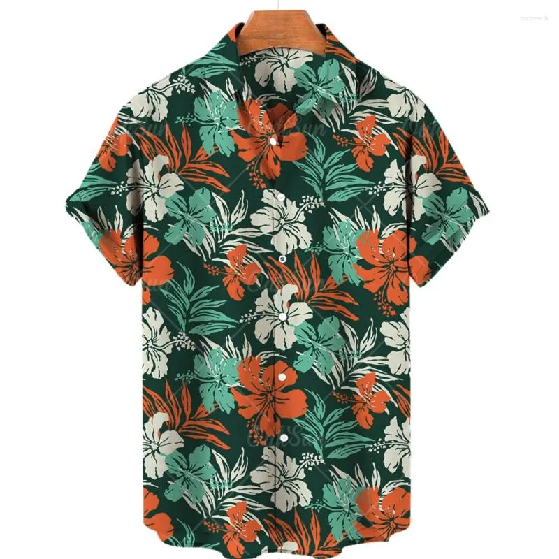 Mäns avslappnade skjortor Hawaiian Stylish Ment Luxury Floral Printed 3D Short Sleeve Plus Size Harajuku Rockabilly Anime Maccabi