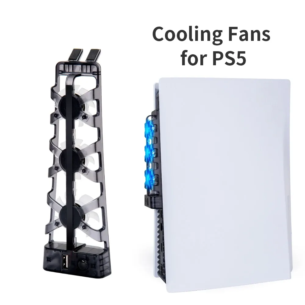 PS5コンソール冷却ファン用アダプターPS5コンソールクーラー3Fans with LEDインジケーターSony PlayStation 5コンソール付きLEDライト