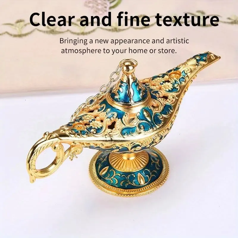 Aladdin Lamp Decoration European Vintage Home Decoração Russo Ing Lamp Metal Decoration Crafts 240408