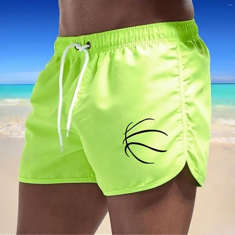 Men's Shorts 2024 Mens Swimwear Maillot De Bain Boy Basketball Print Swim Suits Boxer Trunks Men Swimsuit Surf Banadores Bermuda