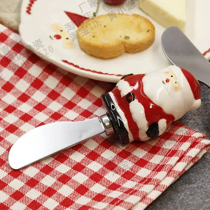 Miniatyrer hushåll kanin keramiskt handtag rostfritt stål smör kniv kaka spatula sylt smör kniv sallad dressing smör frukt skrapa