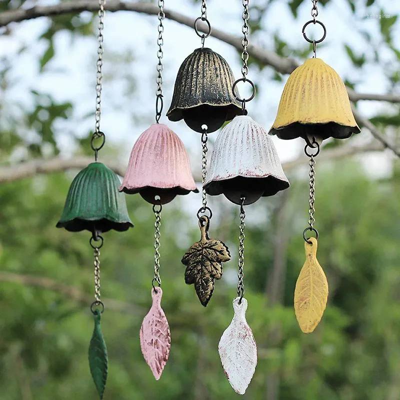 Decorative Figurines Cast Iron Wind Chime Petal Metal Ancient Japanese Scenic Spot Balcony Outdoor Courtyard Temple Blessing Pendant Bell