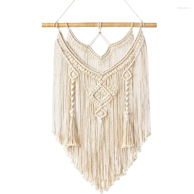 Taquestres Bohemian Cotton Tapestry Macrame de tapeçaria parede pendurada em pendura nórdica Arte geométrica Tassel estilo simples para decoração de decoração de casa decoração