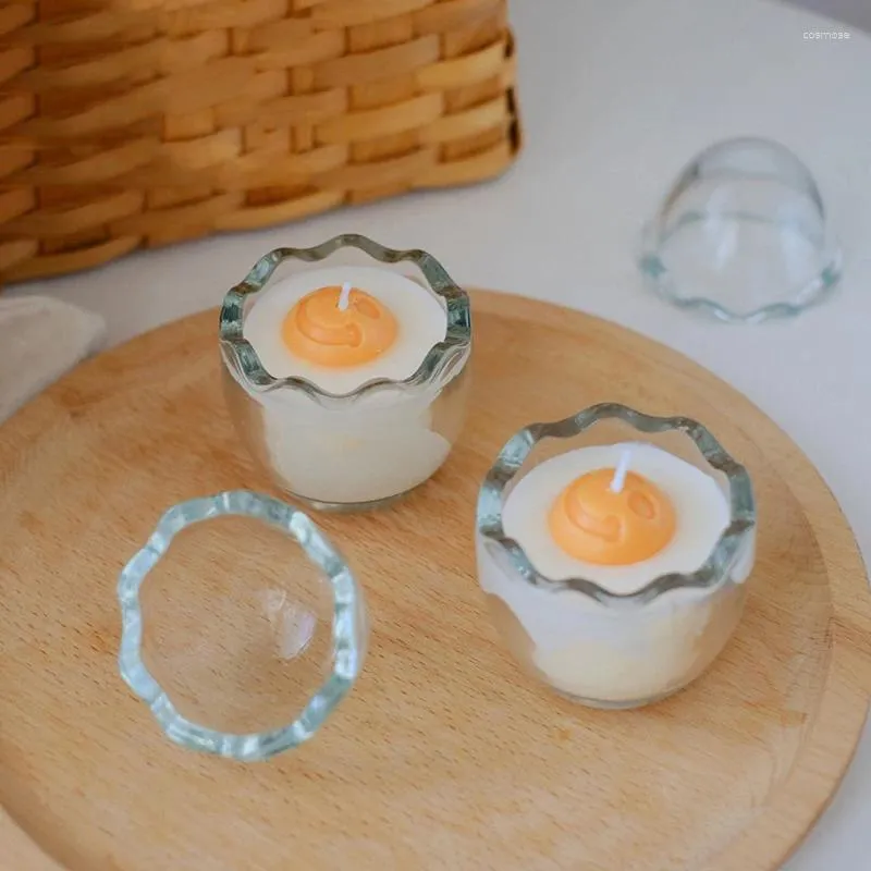 Titulares de vela Clear Glass Tealight para Mesa Centerpieces Decoração de casamento e jantar (forma de ovo)
