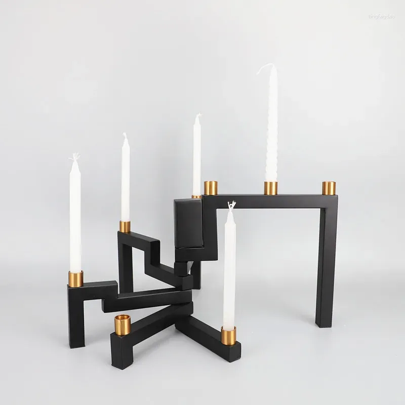 Bandlers modernes rotation et porte-métal modifiable Ornement Home Home Romantic Candlelight Dinner Decoration accessoires