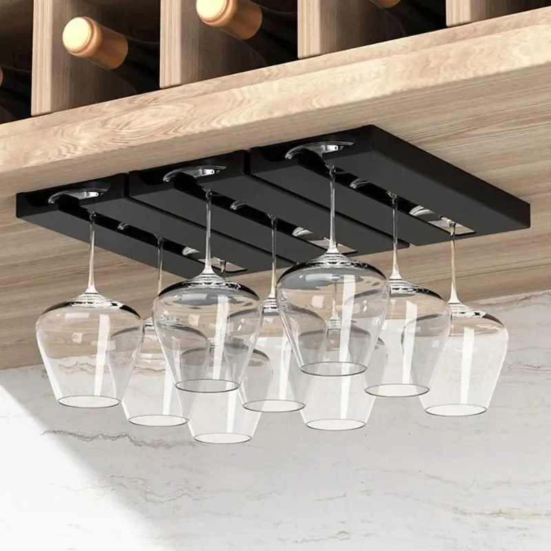 Kök förvaring Punch-Free Hanging Drain Bar Accessories For Home Vine Glass Rack Holder Stemware Goblet