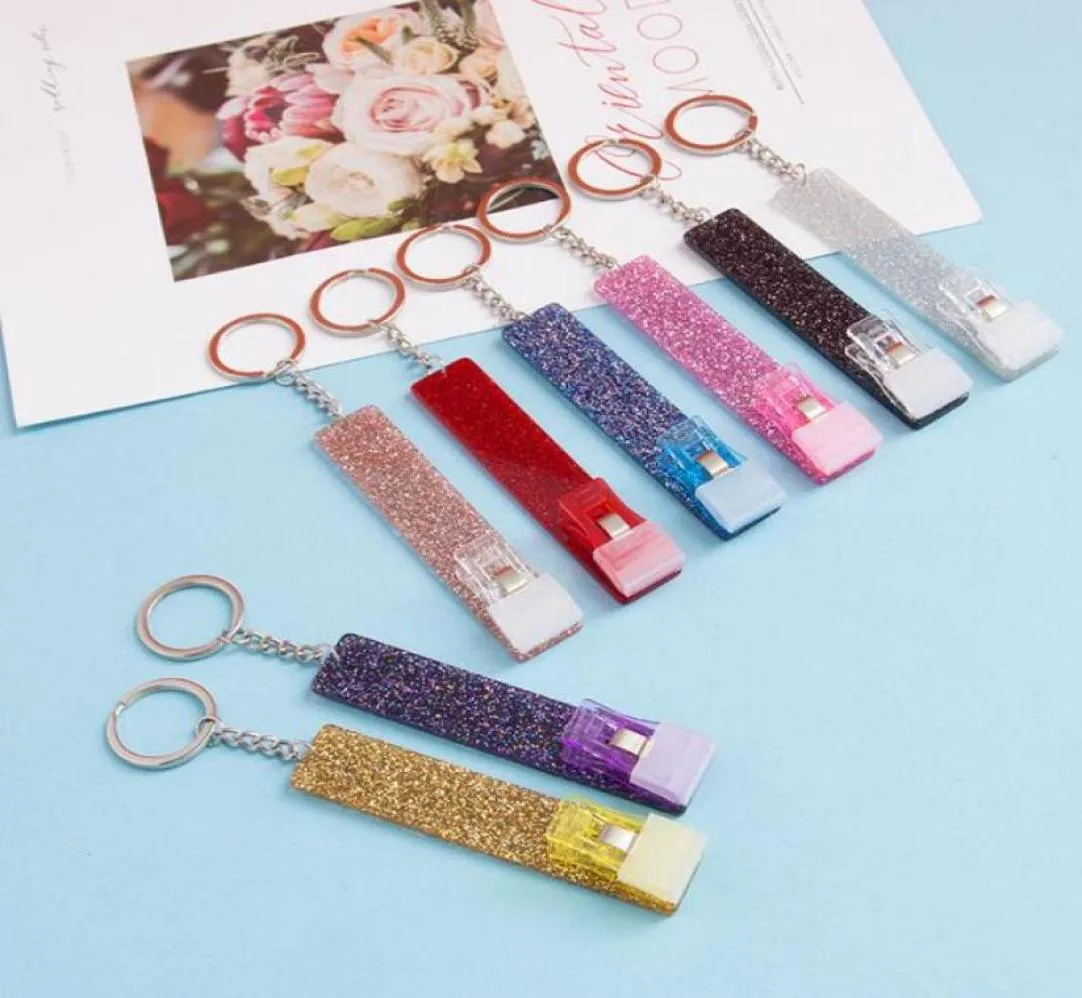 Puller Keychains Cute Debit Bank Cards Grabber for Long Nails ATM Key chain Key Ring Women with Plastic Clip3582087