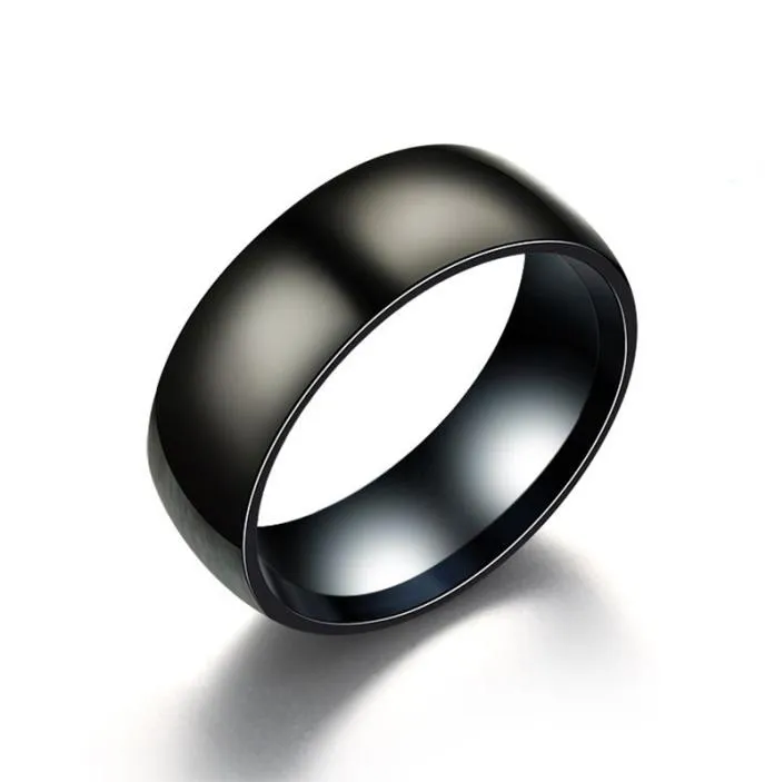 Masowe czarne tytanowe pierścień Men Matte zakończone klasyczne zaręczyny pierścionki biżuterii ANEL na męską imprezę ślubną3684495