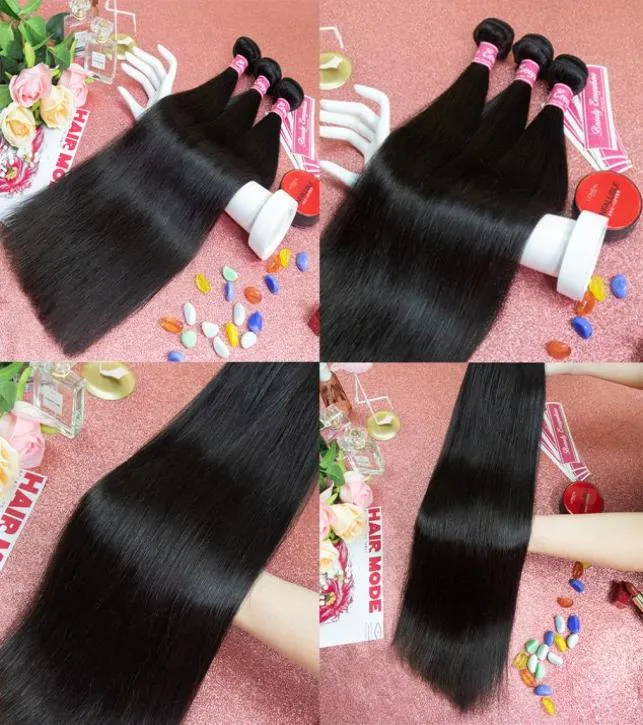 28 Inch Body Wave Virgin Hair Extensions Straight And Loose Wave Can Dye Virgin Human Hair Bundles With Drop 8504781