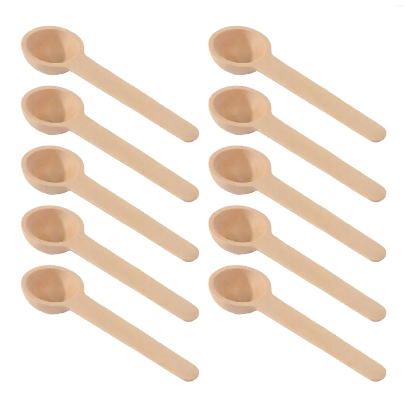 Wegwerp plattee 50 stuks Tiny Kitchen Spoon Mini houten lepels badzout schep proeven baby snoep voor suikerzout thee