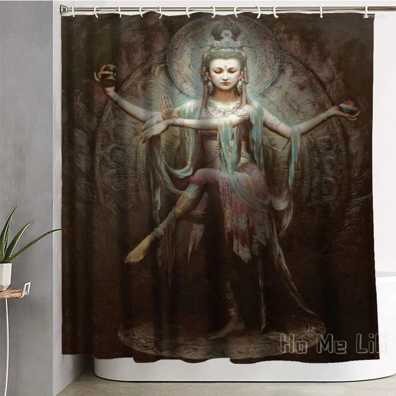 Duschvorhänge Guanyin Bild Vorhang Badezimmerdekoration