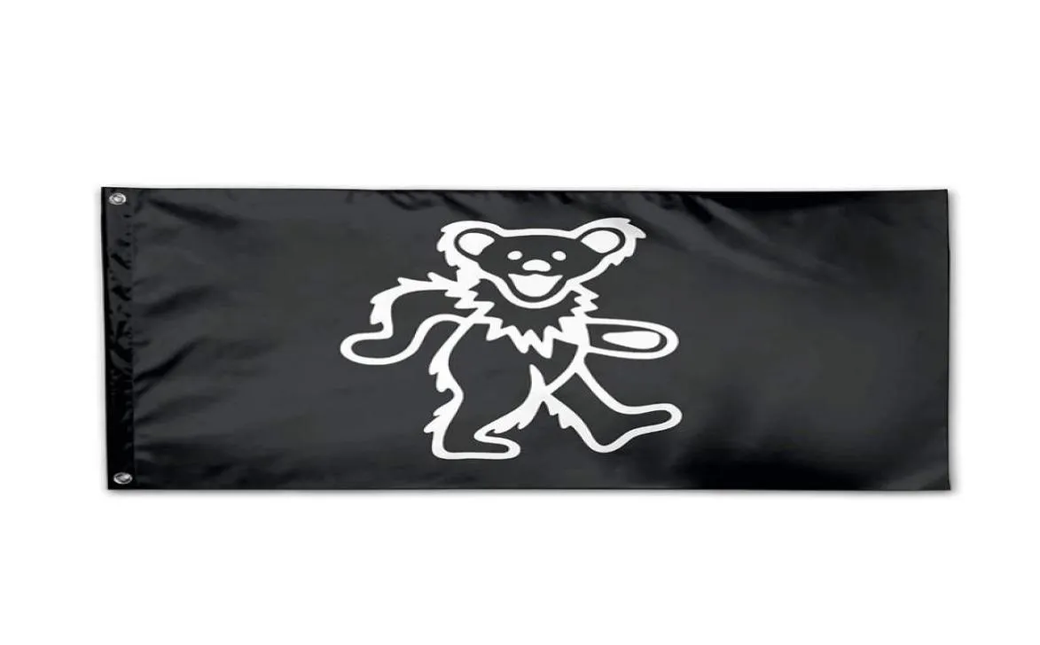 Grateful Dead Bear Flag 3 x 5 voet decoratieve 100D polyester indoor buitenhangende decoratie vlag met messing doorvoertules 2777489