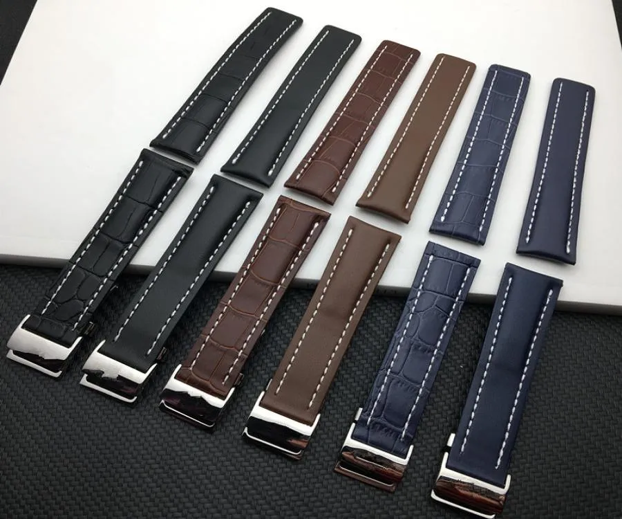 Luxury Genuine Leather Watch Watchband per cinghia per Navitimer World Avenger/Navitimer Belt 22mm 24mm1776254