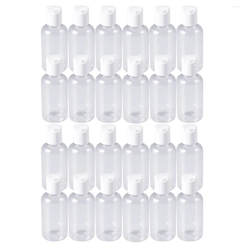 Botellas de almacenamiento 24 piezas 75 ml de contenedores de viaje vacío Subpackaging de tocador recargable Shampoo Dispenser Press Cap para jabón líquido