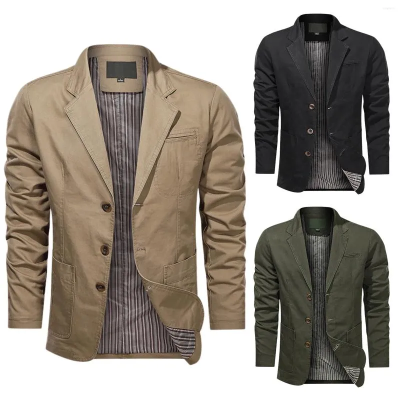 Ternos masculinos Casual Casual Casual Fit Solid Color Blazers Jackets de roupas de estilo ocidental para jovens de meia-idade estilo clássico estilo