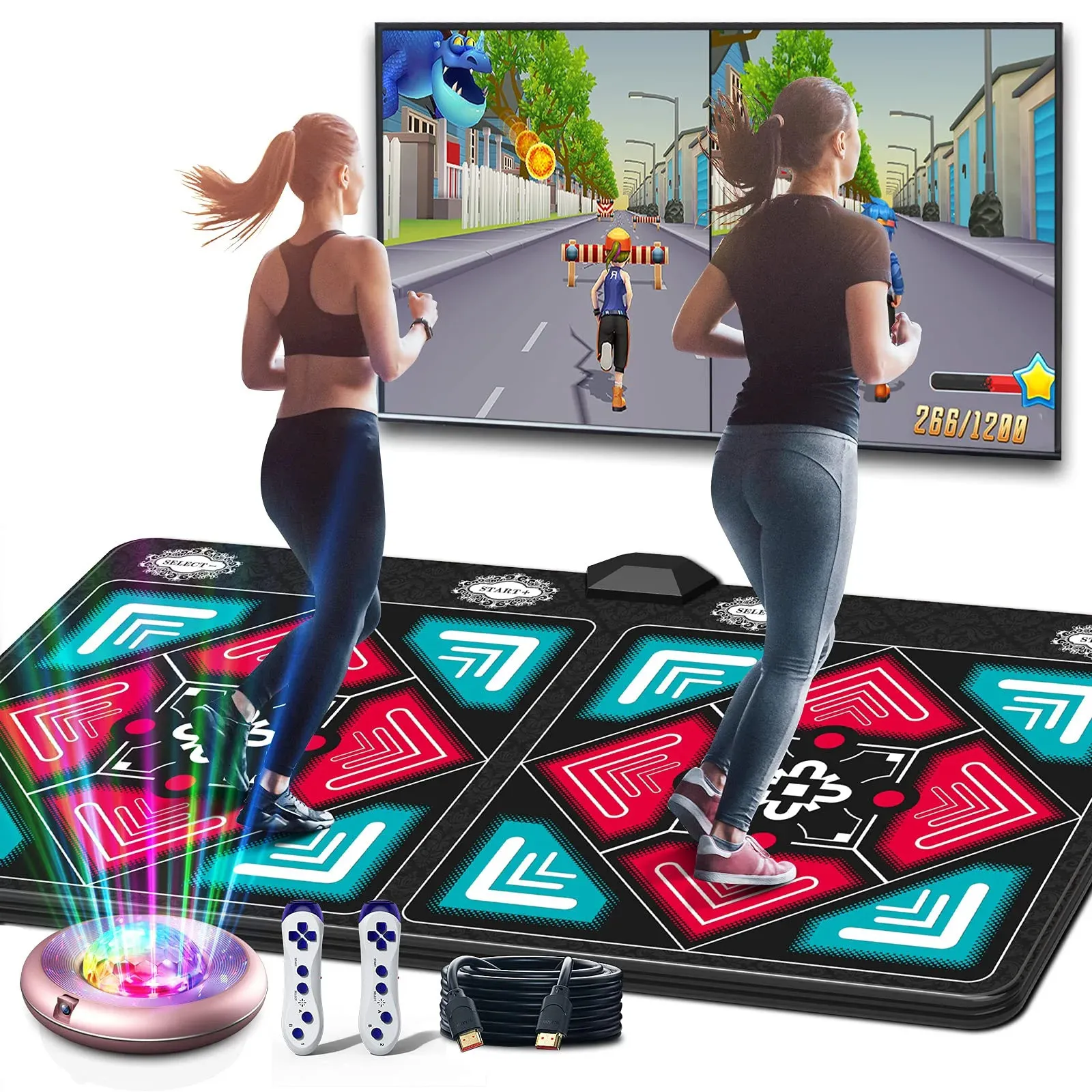 Dance Mat Game per TV / PC Motion Sensing Game Sport Family Sport con controller wireless Handler per bambini adulti non slip yoga pad 240422