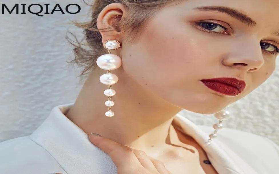 dangle Creative Minimalistic Size Faux Pearl Long Earrings Female Wild Hipster Atmospheric Stud Pear Women039s gifts3925437