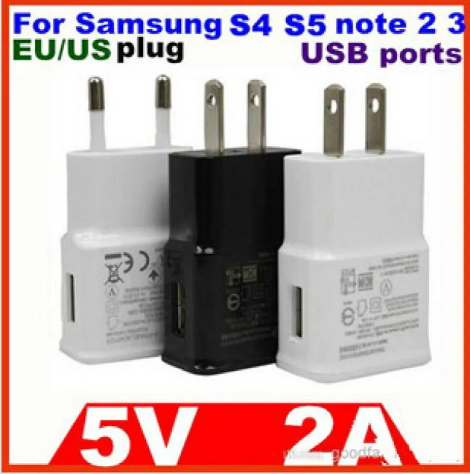 2A US AC Samsung Wall Charger voor Samsung N7100 Note3 voor iPhone iPad Alle smartphones Hoge kwaliteit door DHL 1000PCS5562860