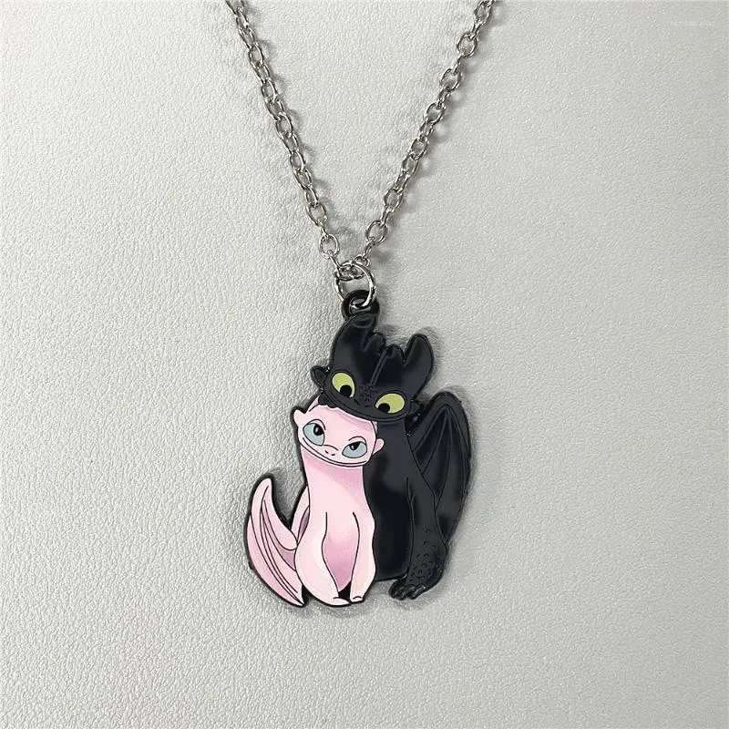 Colliers pendants jyyh mignon dessin animé rose dragon dragon anime périphérique nocturne