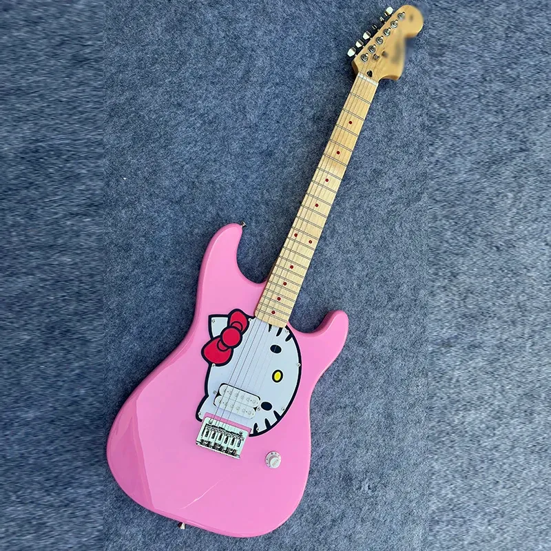Gitaar beroemde elektrische sq elektrische gitaar, meisje roze oppervlak, gemaakt van professioneel hout, goed timbre, gratis levering naar huis.