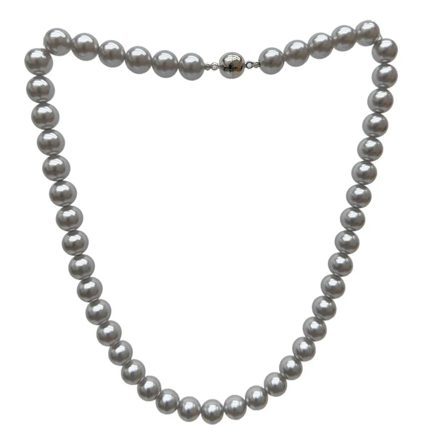 Faux Grey Beaded Pearl Strand Grey Pearl Necklace For Women 810mm Wide 1772 Inches Easy Open Clasp Bridesmaid Fashion Chain From Dhgirlsshop 8.9 DHgate.Com