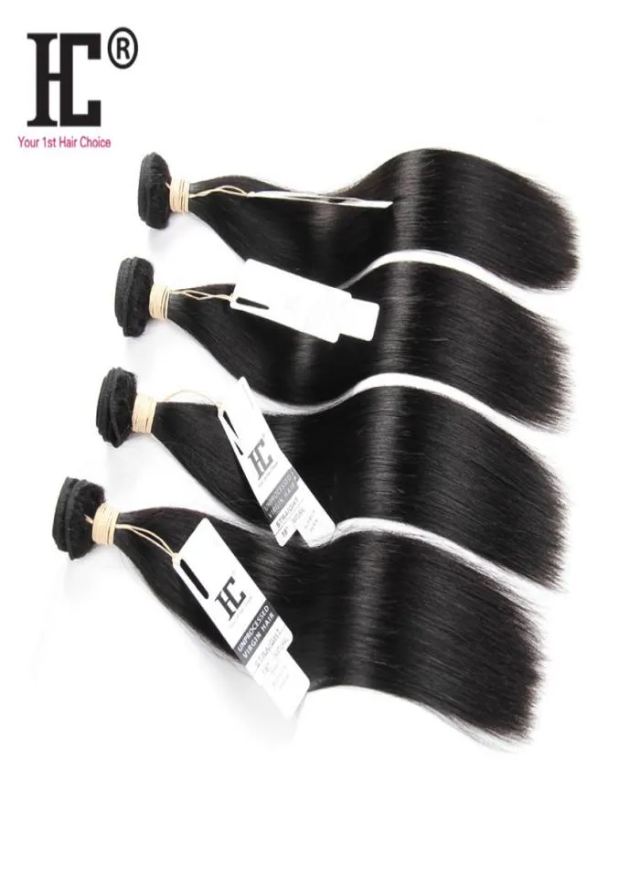 Brasiliansk jungfru hår rak 4 buntar 7a obearbetade brasilianska hårväv billiga brasilianska hårbuntar hc hårprodukter1698741
