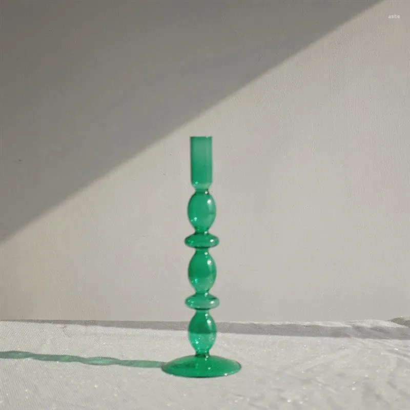 Kerzenhalter Glashalter für Wohnkultur rustikale süße kleine dekorative Vase -Tabletop -Terrariumblume