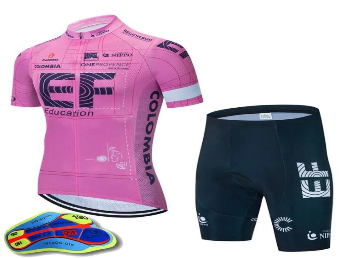 EF Education First Team Cycling الأكمام القصيرة Jersey 19d Gel Shorts Pluged Stres Bicycle Maillot ciclismo Mtb Bike Cloths S7851997