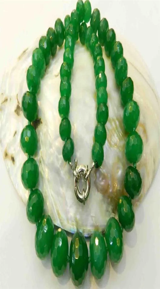 1018 mm Natuurlijke Emerald Faceted Gems Roundel kralen ketting 185quot9675739