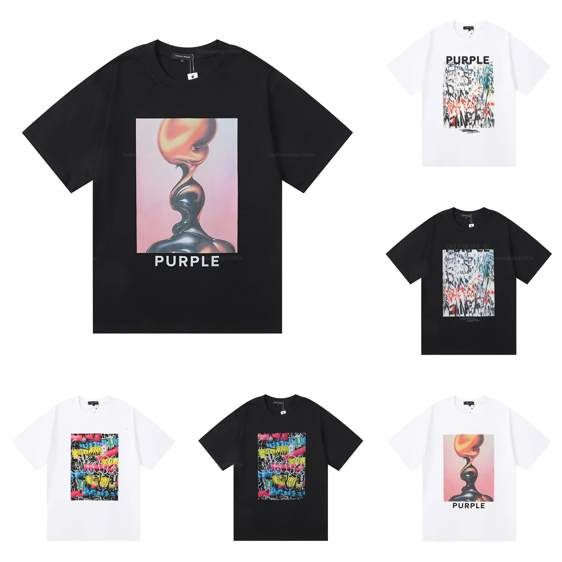 Purple Brand ★ ロゴ テクスチャード Tシャツ DHgate.com:Purple Brand tshirt designer t shirt mens shirt