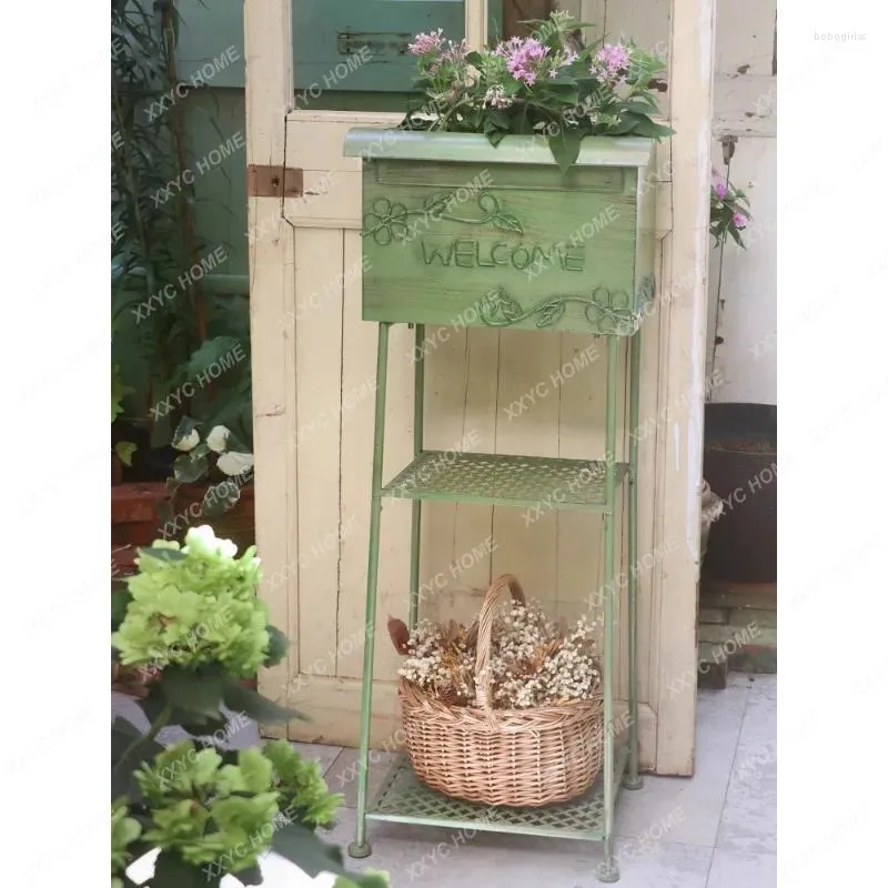 Figurine decorative Floro Flower Stand Floro Outdoor Courtyard Garden Terrace Decorazione della cassetta postale