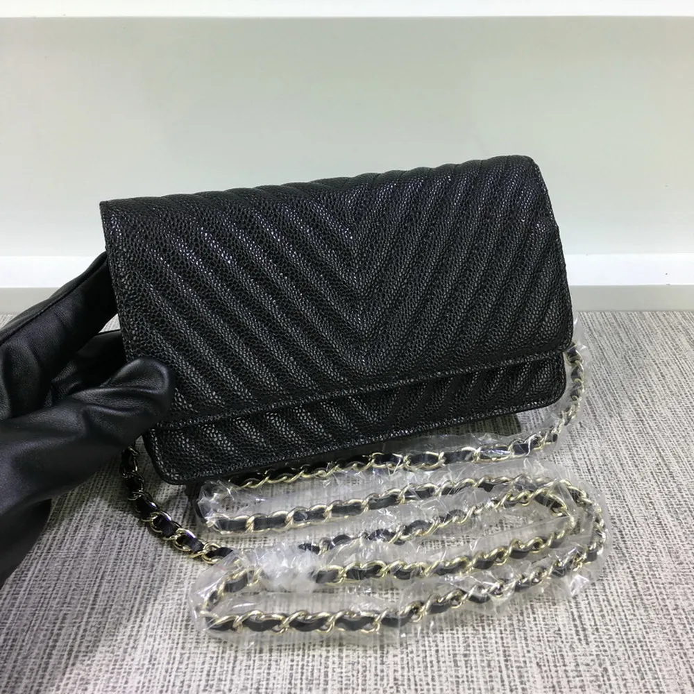 Berühmte Marke Einkaufstasche Designer -Tasche echte Leder Kaviar Goldketten gegen Mini Messenger Bag Hobo Bag Crossbody Flap Frauen Geldbeutel Tasche Brieftasche X206