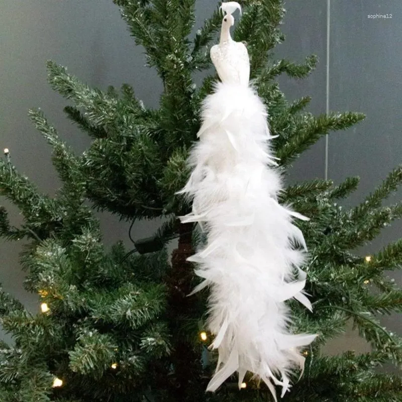 Декоративные фигурки искусственные украшения павпочки белый павлин Рождественский