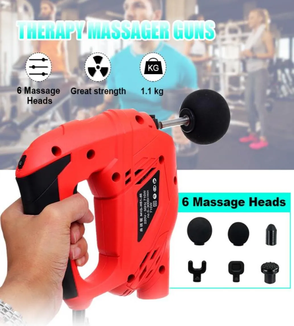 6 Speed Fitness Deep Spier Massager Wapens Handheld Draadloze percussieve vibratietherapie Deep Tissue Massager Electric Massager Y17766372