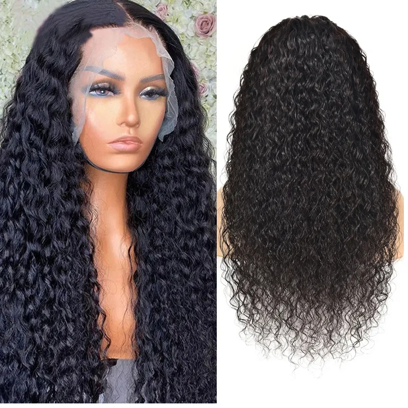 Malaisien 100% Human Hoid HD 13x4 Lace Lace Wig Wig Wig Wave Swiss Lace 150% 180% 210% densité 10-34 pouces