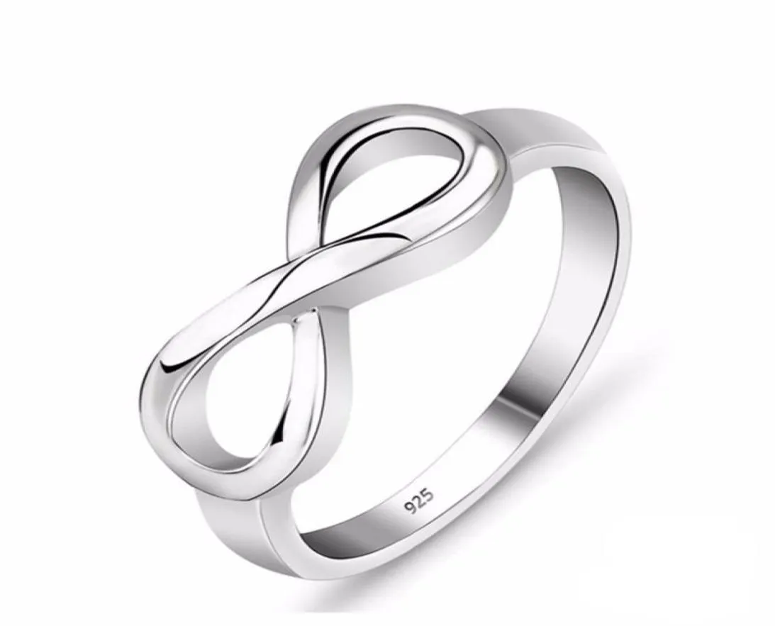 Moda Silver Color Infinity Ring Eternity Ring Charmms Friend Gift Infinition Love Symbol Rings Fashion for Women Jewelry7716735