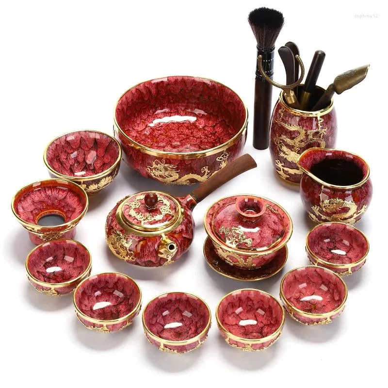 Tee -Sets Gaiwan Chinese Tea Set Accessoires Service Porzellan Keramikkessel Infuser Taza de te Tabelle yx50ts