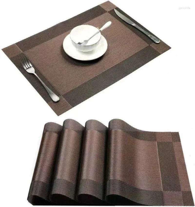 Bordmattor Uppsättning av 2 / 1pc PVC-tvättbara placemats för matmatta som inte är glidplacemat i kökstillbehör Cup vinplatta