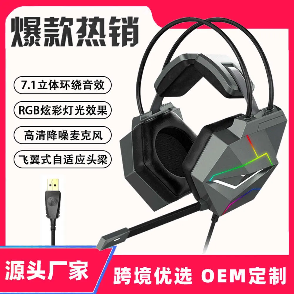 Casque de jeu câblé de l'Esports brevetés USB, microphone