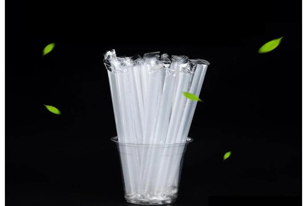 Individuellt förpackat plast Transparent halm 105in Återanvändbar plaststrångrön PP Drink Straw 7FOLC1060968