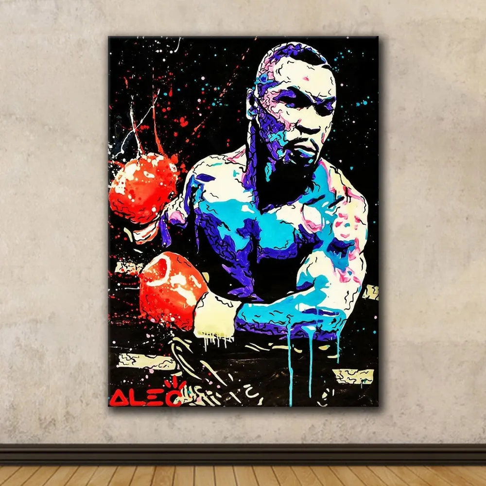 Mike Tyson Poster Alec Graffiti Wall Art Boxing Canvas Prints Street Art Painting Abstract Wall Pictures for Living Room Modern Home Decor