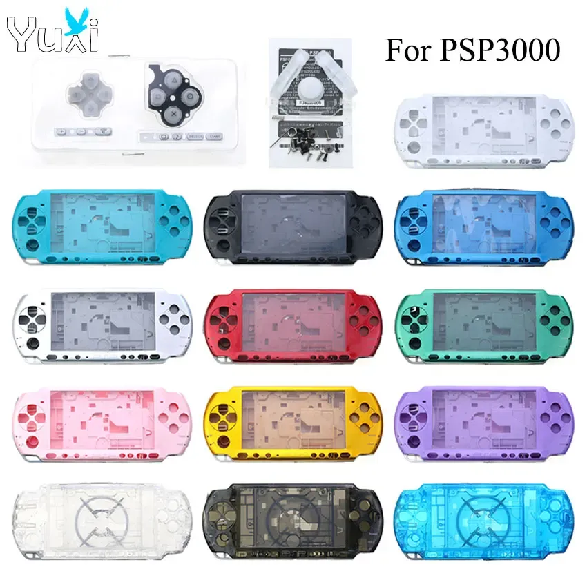 Accessories YuXi For PSP3000 Game Console Replacement Full Housing Shell Case Cover With Buttons Kit For PSP 3000 Game Accessories