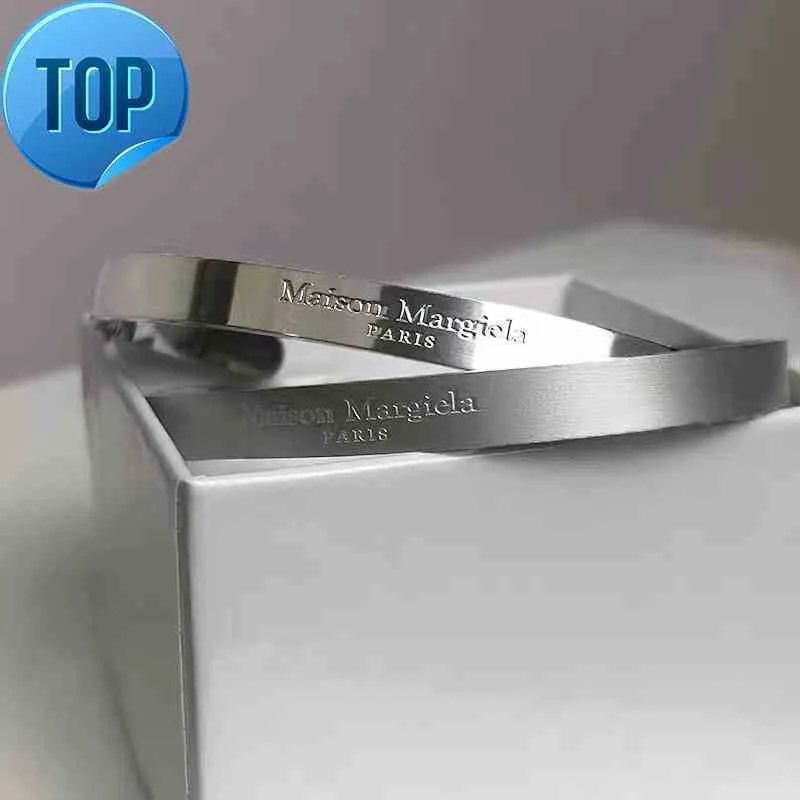 الأساور الأخرى Pyc Margiela Style Titanium Steel Frosted Grosded Mm6 Simple Bracelet